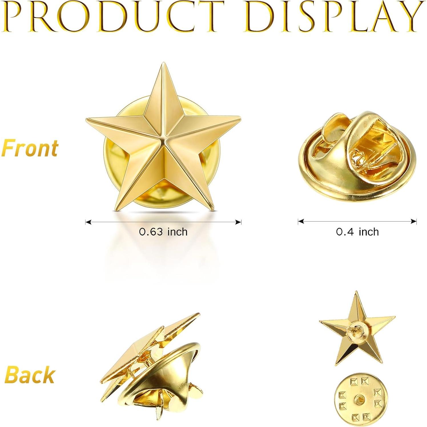 60 Pines de Estrella 3D Kenning para Mochilas y Ropa