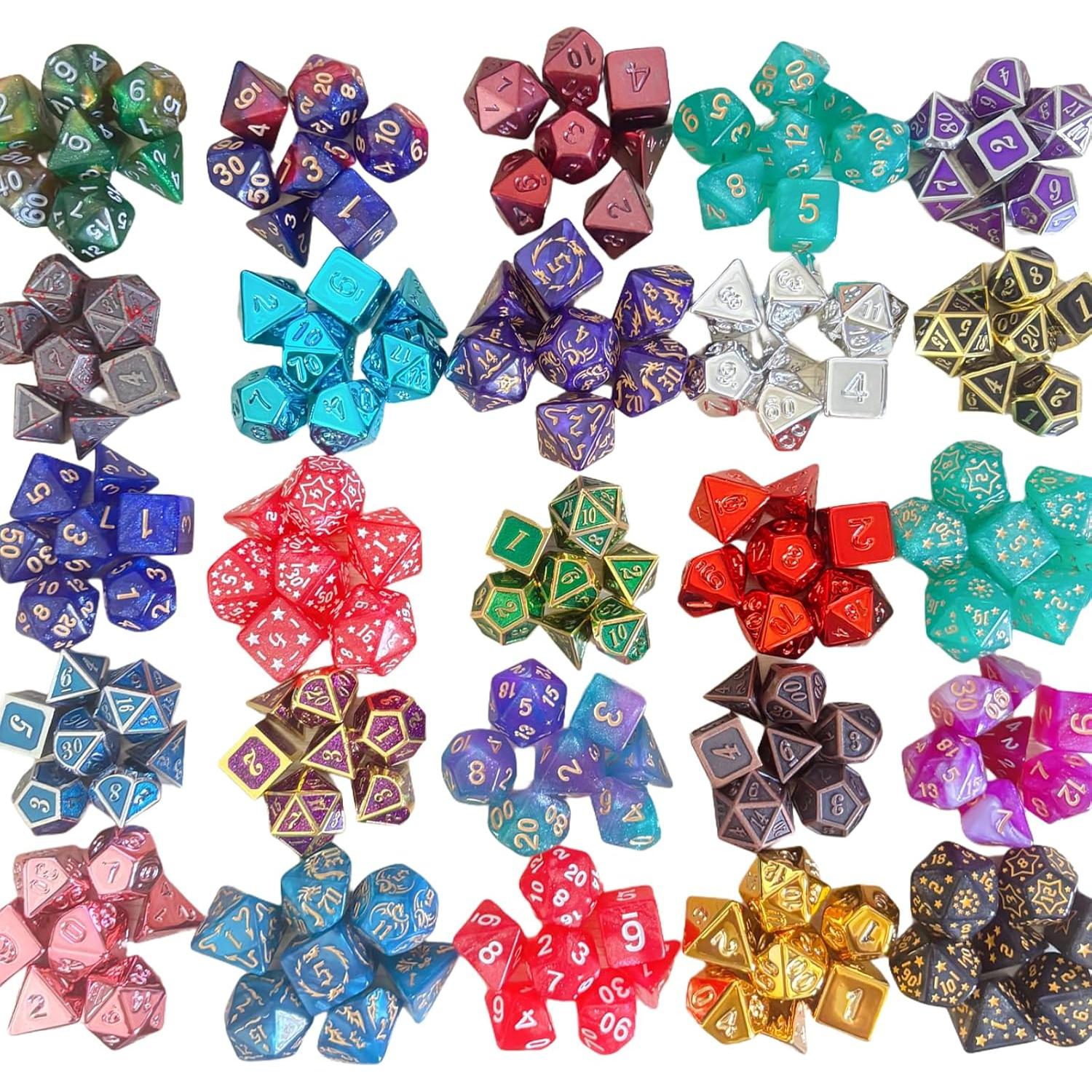 Juego de Dados Poliedricos UURM 7 Piezas con Bolsa y Tarjeta