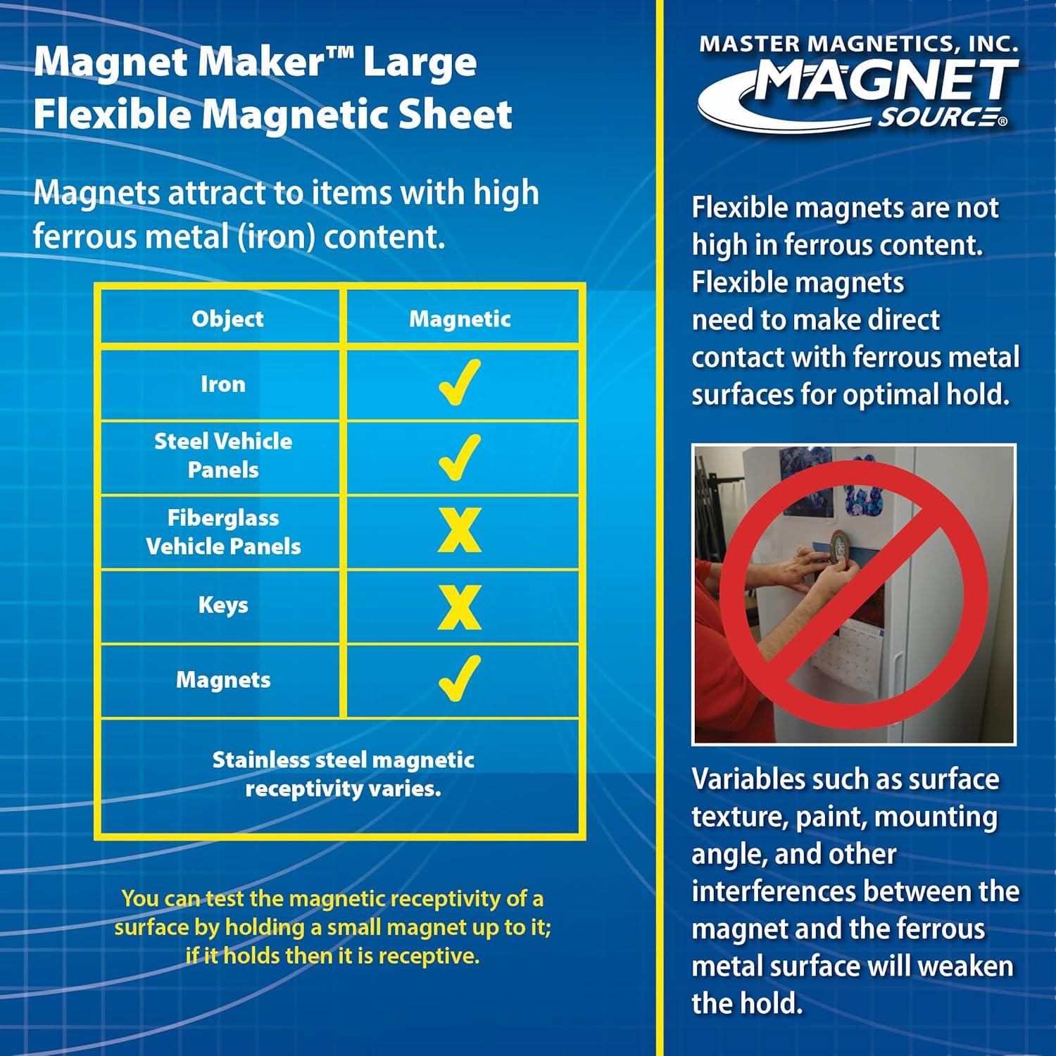 Hoja Magnética Flexible Master Magnetics 62.2x30.5cm - Imán Cortable