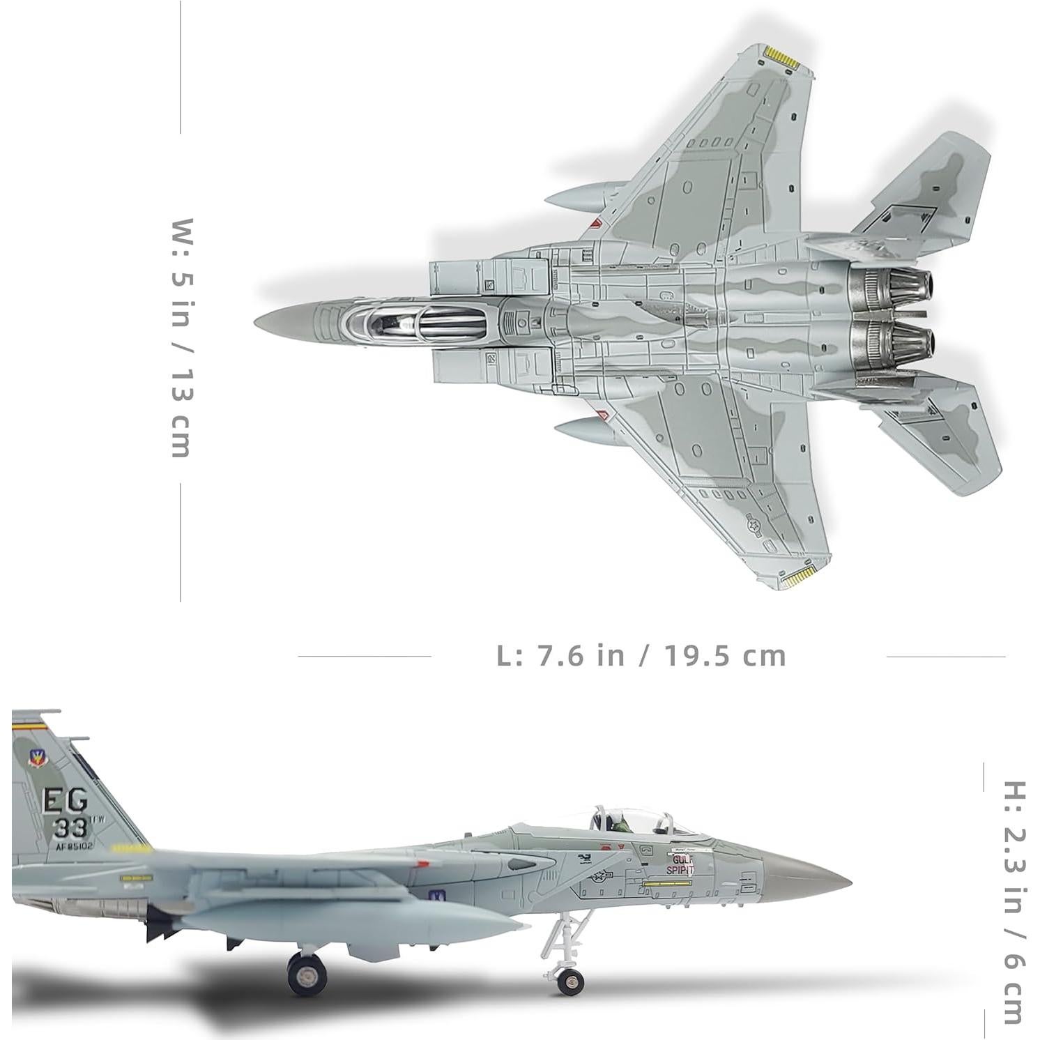 Modelo de avión F-15C Eagle NUOTIE 1/100 Metal con Soporte