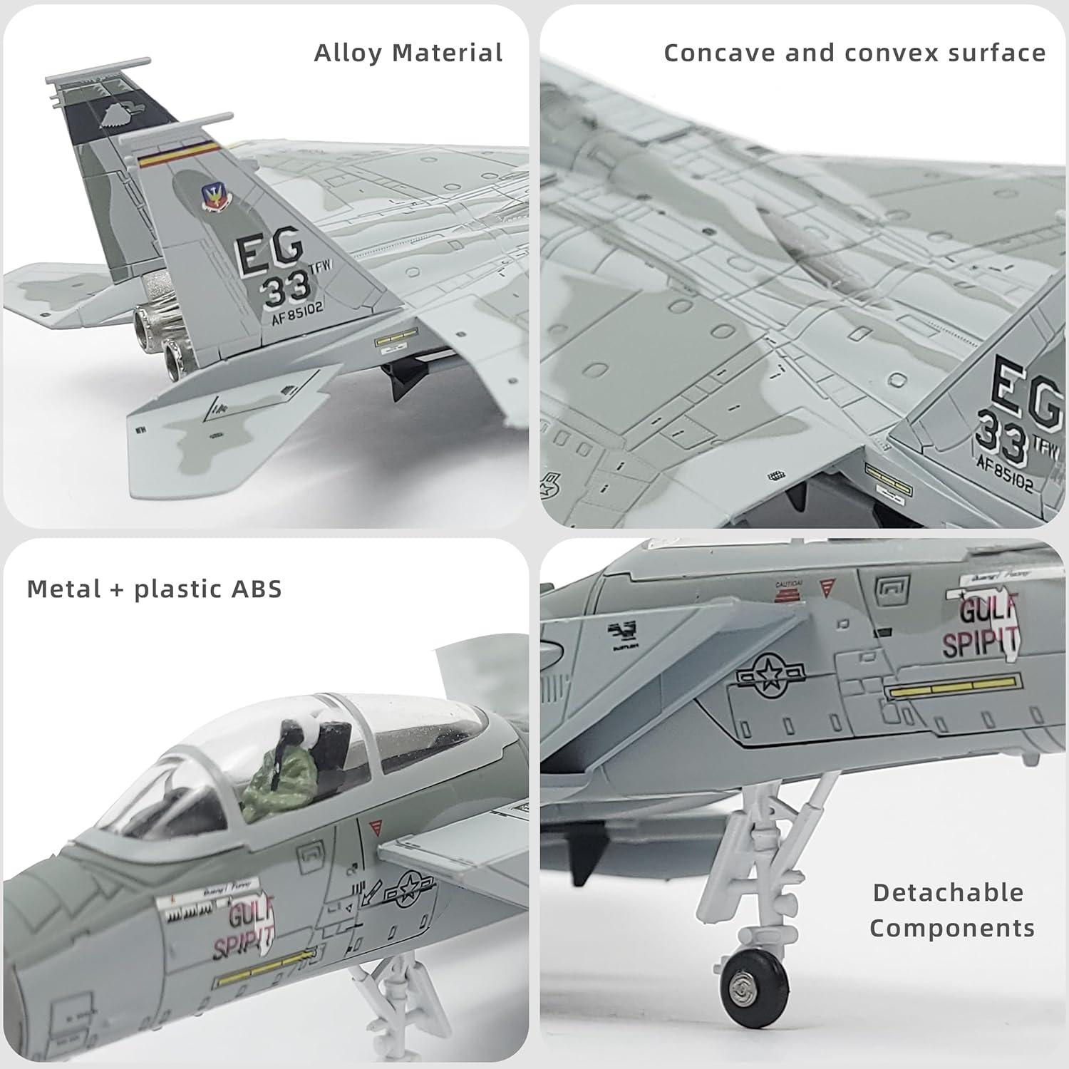 Modelo de avión F-15C Eagle NUOTIE 1/100 Metal con Soporte