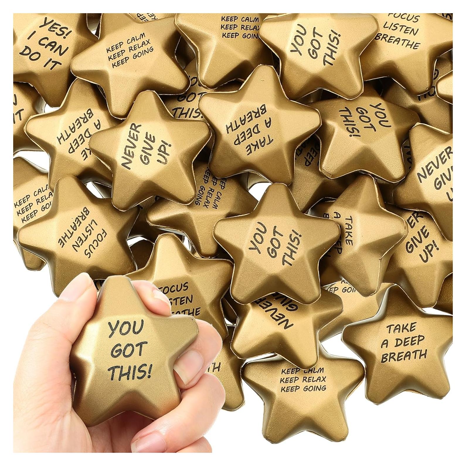 Pelotas de Estrés Deekin 36 Piezas Estrella Motivacionales 4 cm