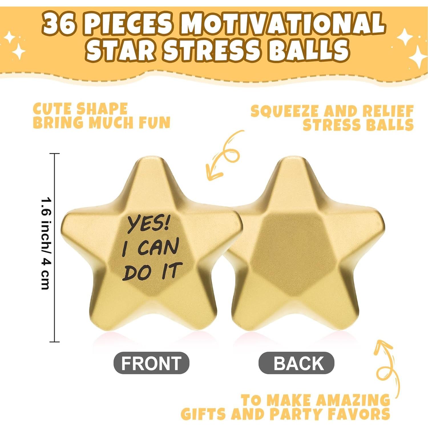 Pelotas de Estrés Deekin 36 Piezas Estrella Motivacionales 4 cm