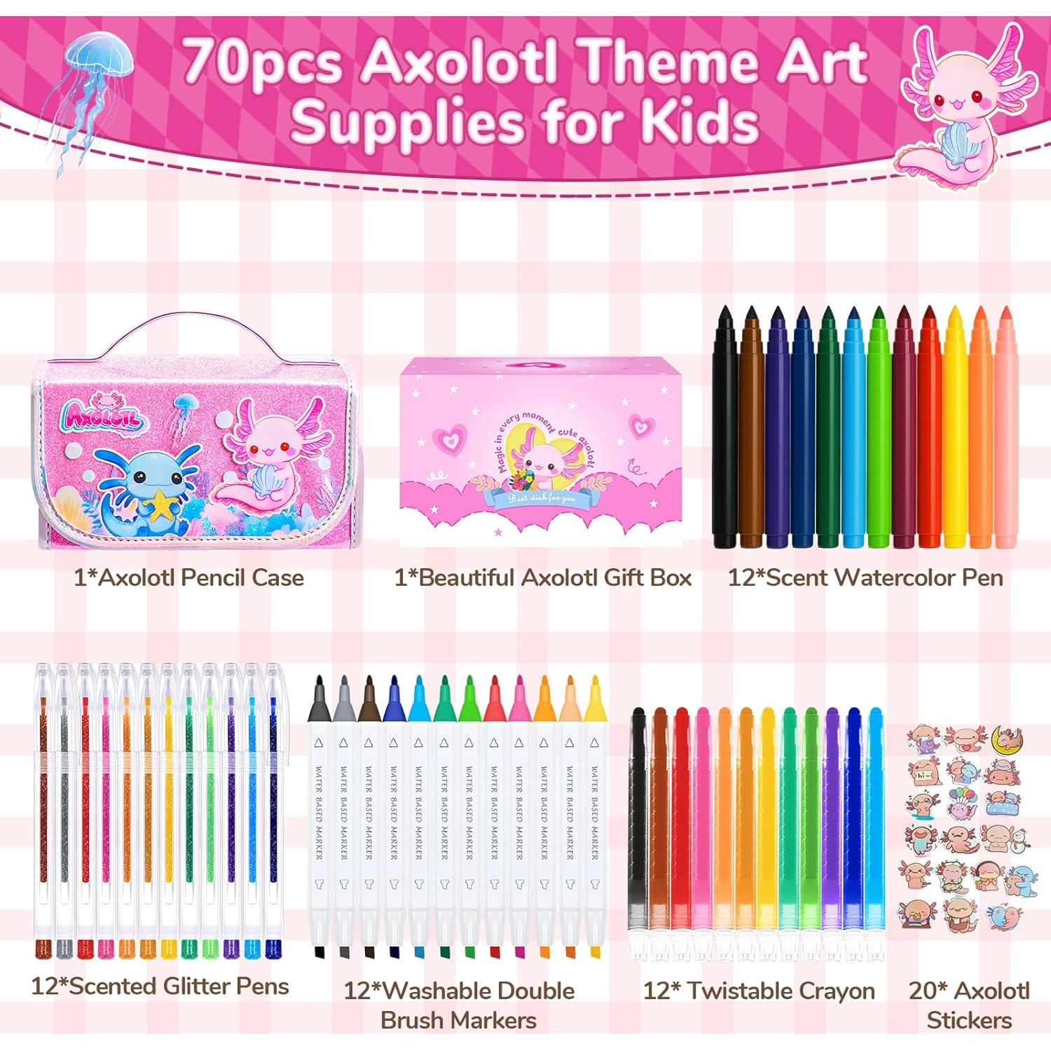 Juego de Marcadores Lavables 70PCS DreamyCandy Axolotl