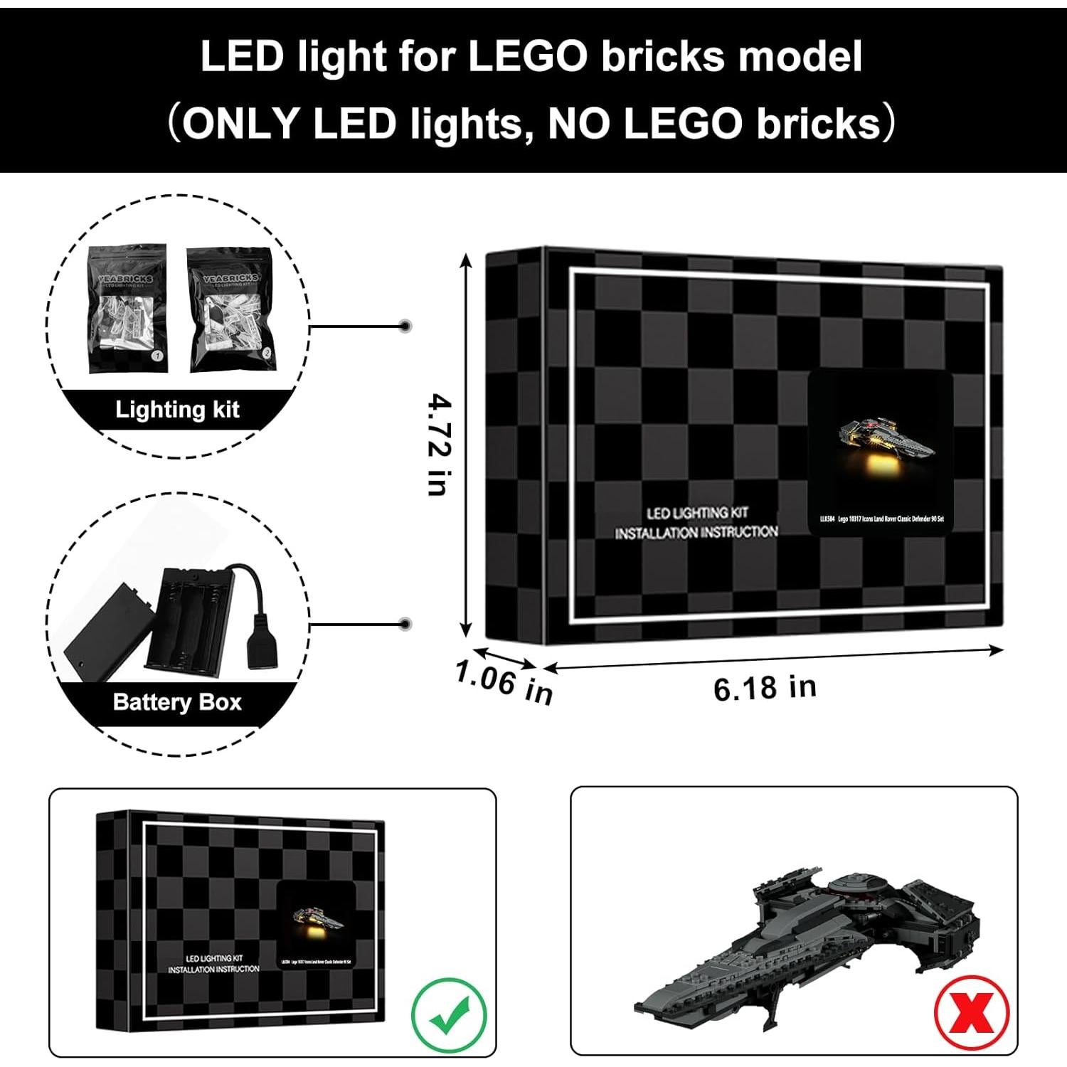 Kit de Luz LED Vaodest para Lego 75383 Infiltrador Sith