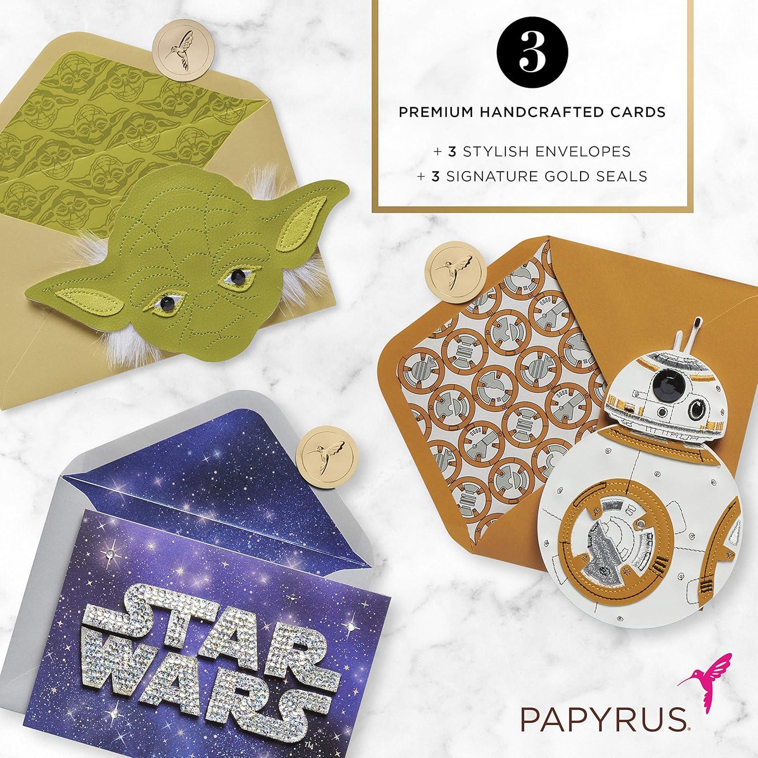 Tarjetas de Cumpleaños Papyrus Star Wars BB-8 Yoda - Paquete 3