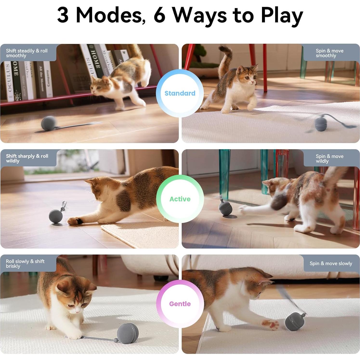 Juguete Interactivo para Gatos Cheerble Duo 2 - Bola Eléctrica Azul