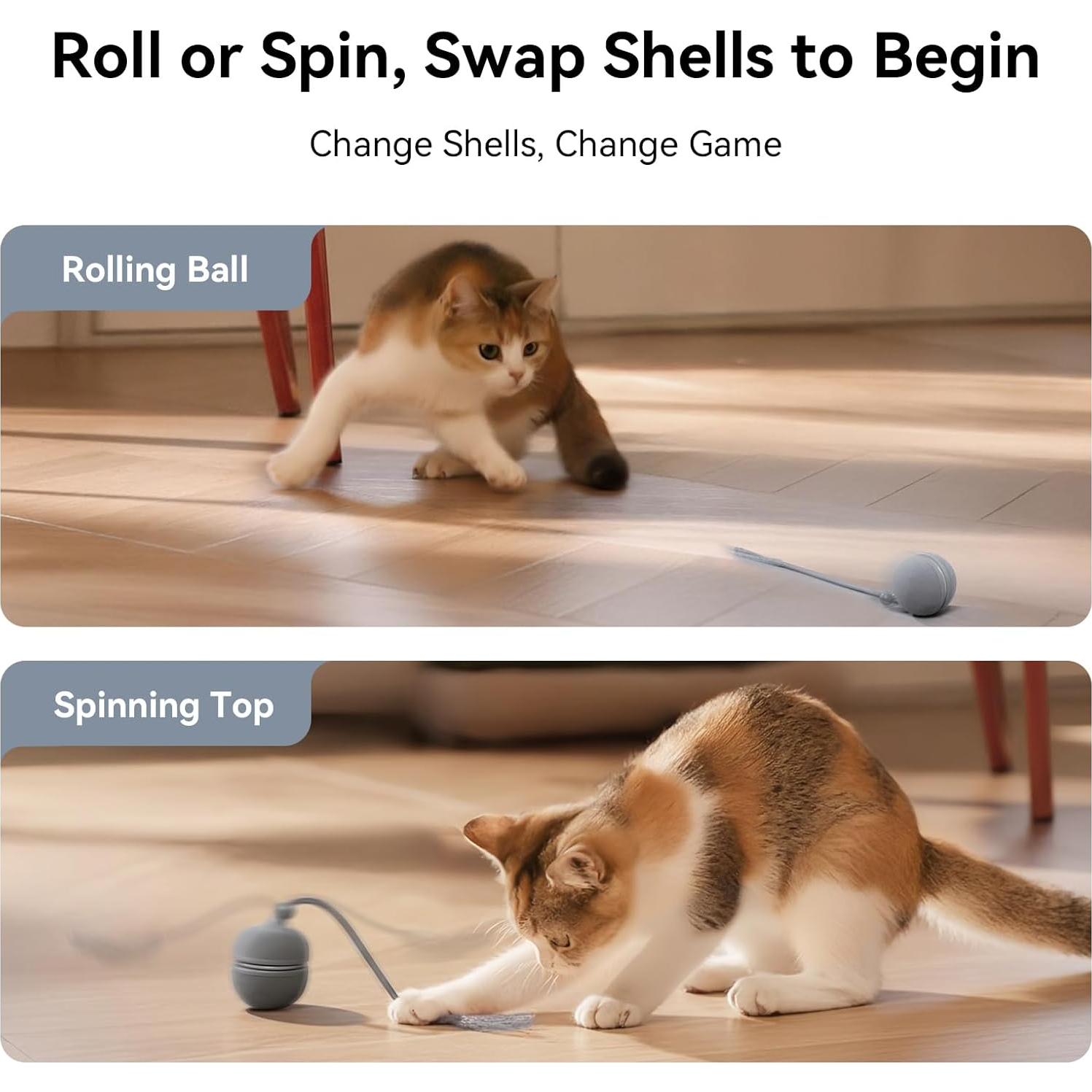 Juguete Interactivo para Gatos Cheerble Duo 2 - Bola Eléctrica Azul