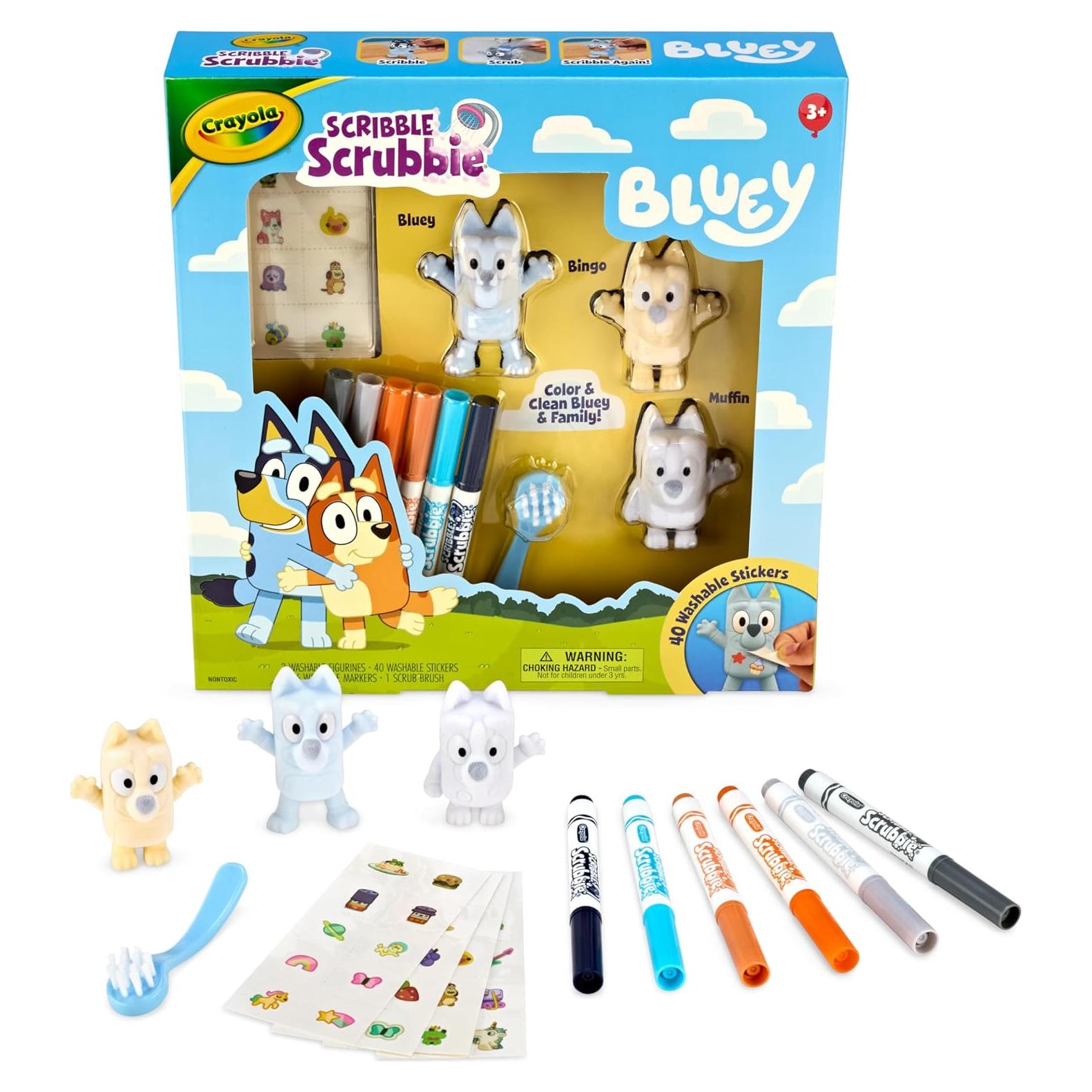Juego de Manualidades Crayola Scribble Scrubbies Bluey 3 Piezas