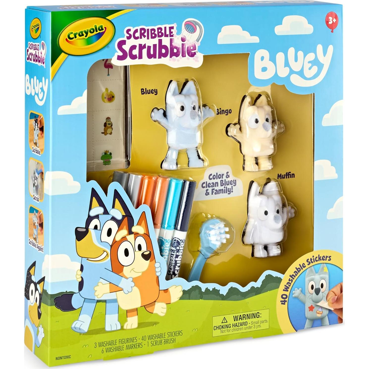 Juego de Manualidades Crayola Scribble Scrubbies Bluey 3 Piezas