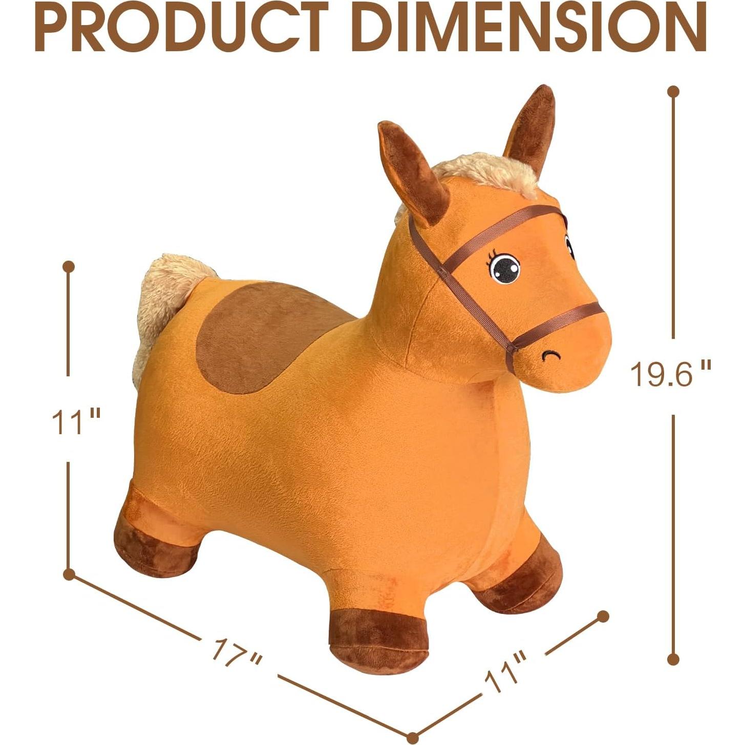 Caballo Saltarín Inflable HotMax Marrón para Niños 18 Meses