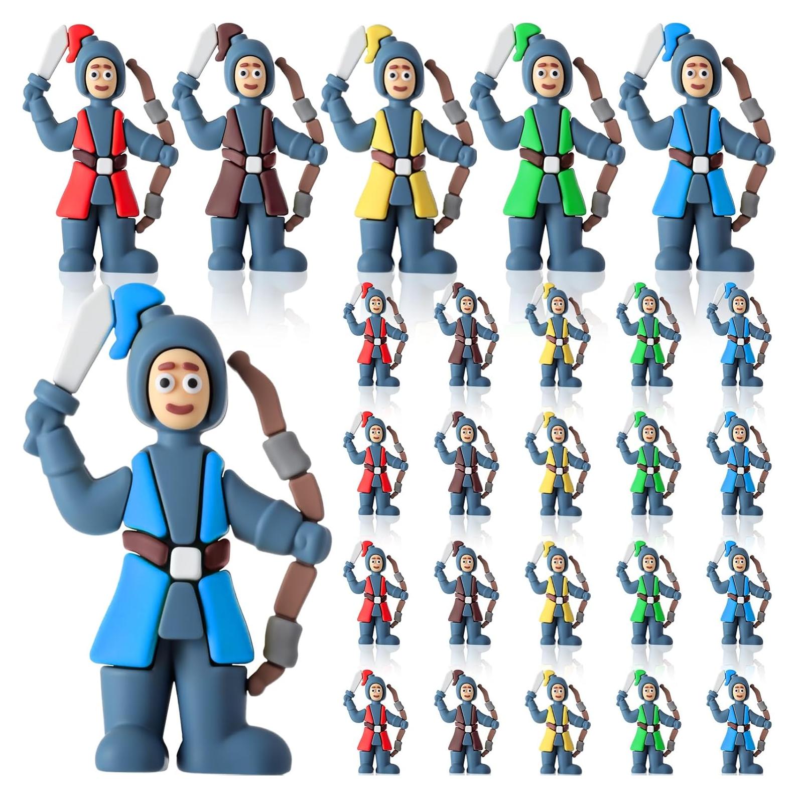 25 Mini Figuras de Caballeros Medievales PVC Viozakanry