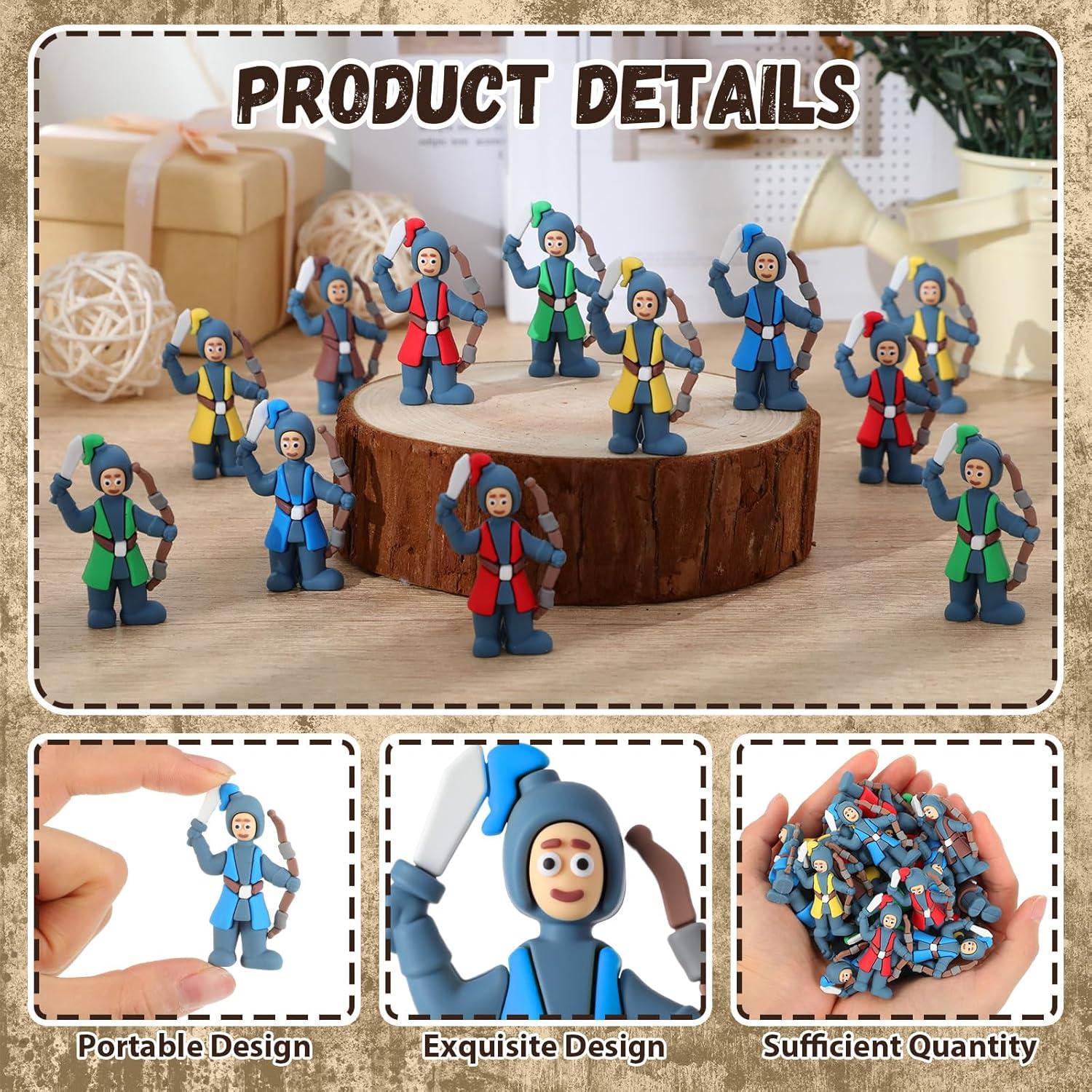 25 Mini Figuras de Caballeros Medievales PVC Viozakanry