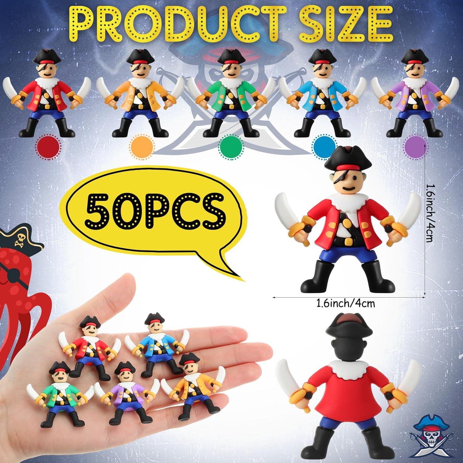 25 Mini Figuras de Pirata Wesiti - Juguetes para Fiesta Temática
