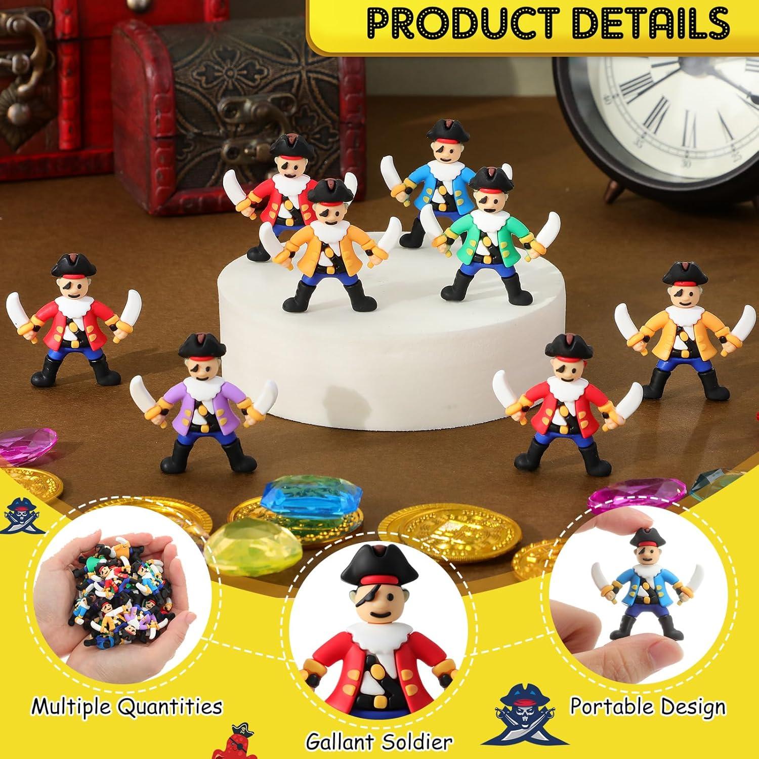 25 Mini Figuras de Pirata Wesiti - Juguetes para Fiesta Temática