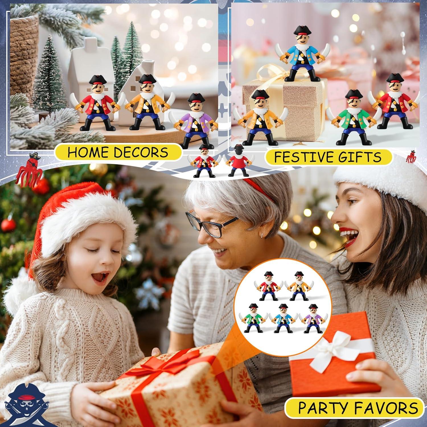 25 Mini Figuras de Pirata Wesiti - Juguetes para Fiesta Temática