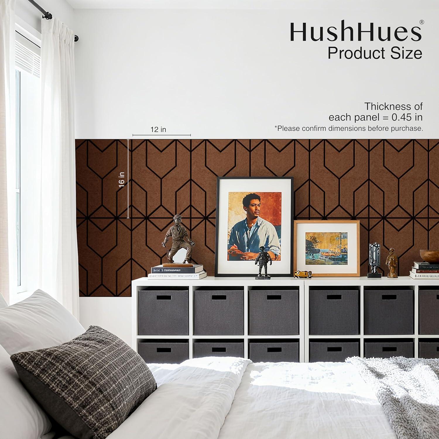 Paquete de 12 Paneles Acústicos 40.6x30.5cm Marrón+Negro