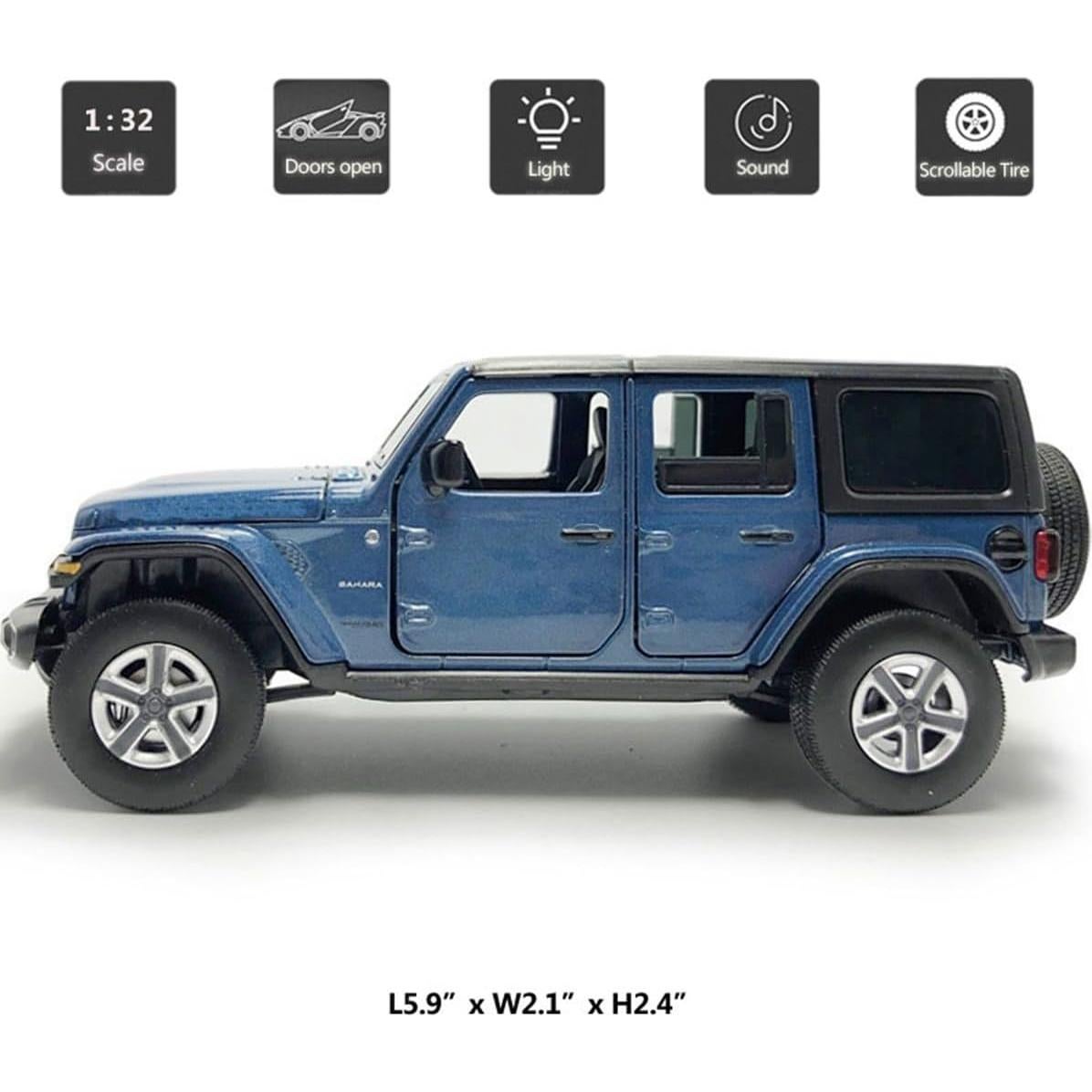 Coche de Juguete Diecast SUV VIIGER Wrangler Sahara 1/32 Azul