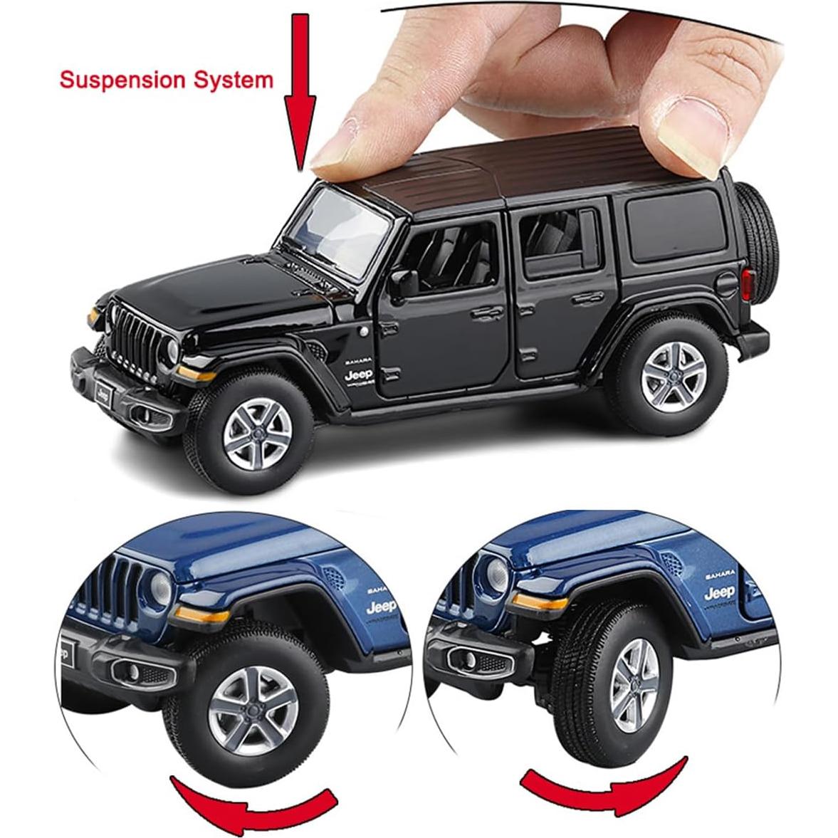 Coche de Juguete Diecast SUV VIIGER Wrangler Sahara 1/32 Azul