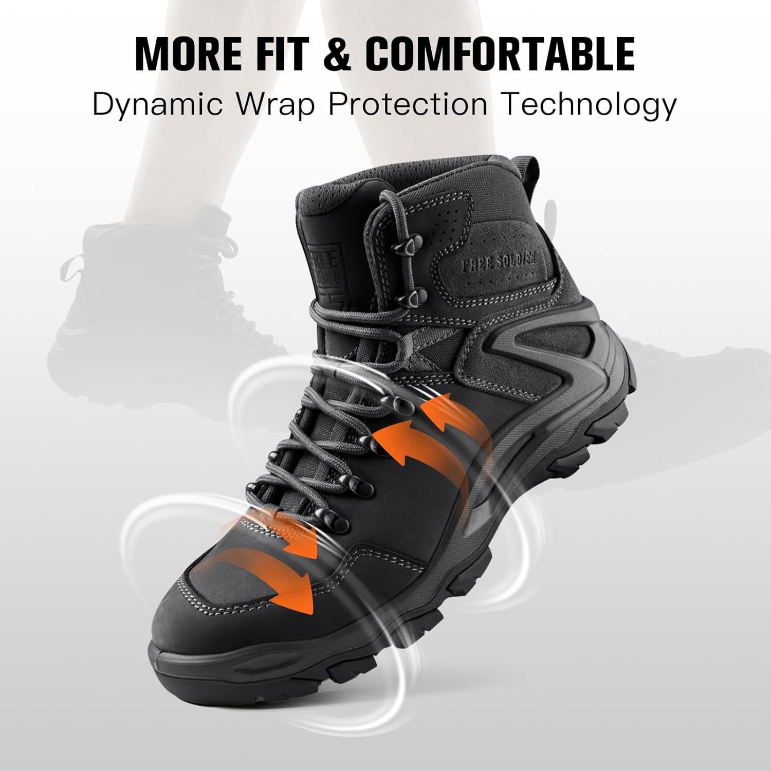 Botas Tácticas Impermeables Free Soldier para Hombre 7 Negro