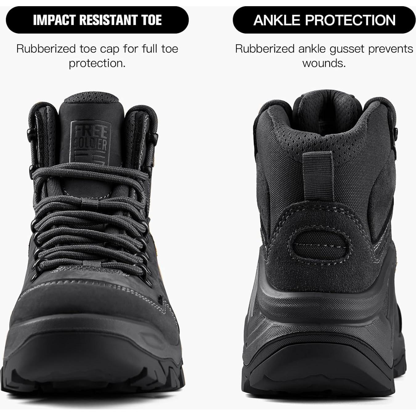 Botas Tácticas Impermeables Free Soldier para Hombre 7 Negro