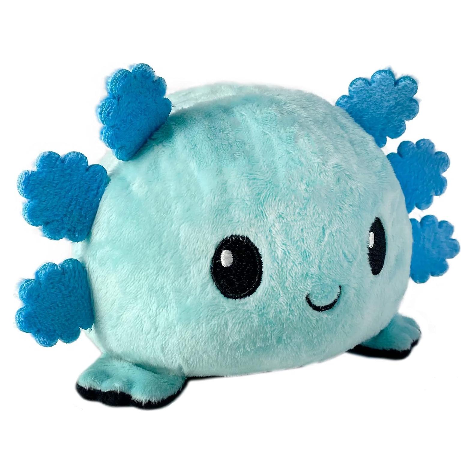 Axolote de Peluche Reversible TeeTurtle Azul y Negro 10cm