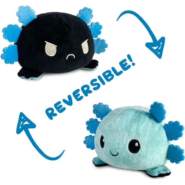 Axolote de Peluche Reversible TeeTurtle Azul y Negro 10cm