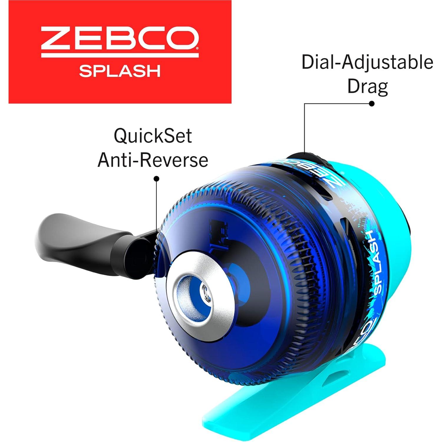 Combo de Caña de Pescar y Carrete Spincast Zebco Splash Jr. 1.22m