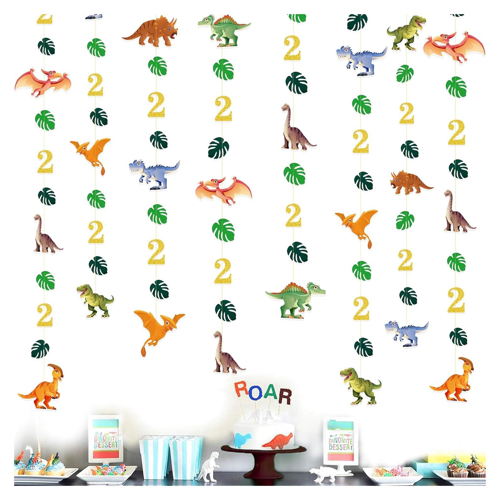 Decoraciones de Cumpleaños Dinosaurio 2 Años - Guirnalda Rex