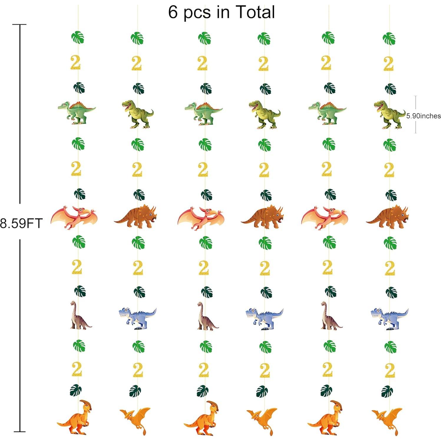 Decoraciones de Cumpleaños Dinosaurio 2 Años - Guirnalda Rex