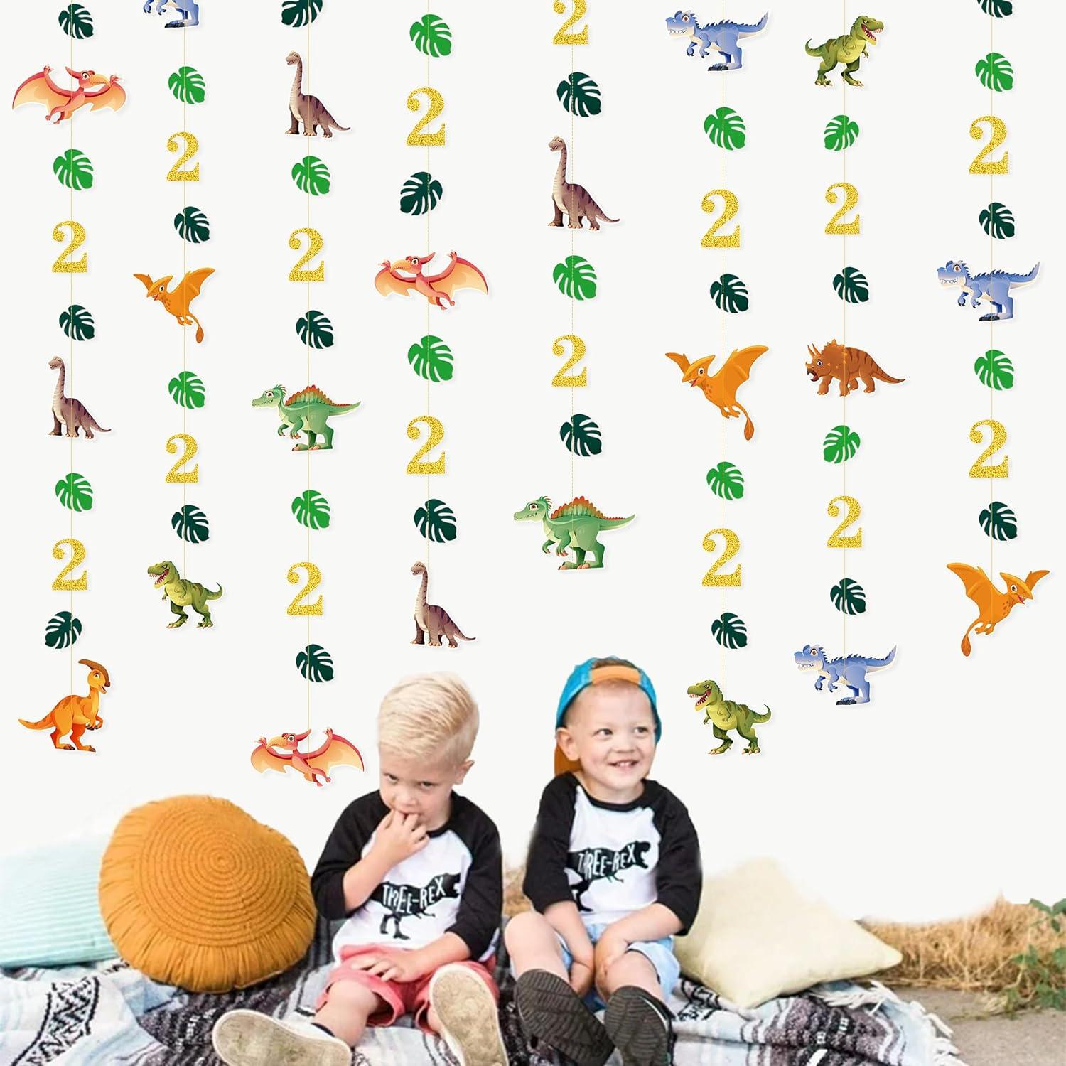 Decoraciones de Cumpleaños Dinosaurio 2 Años - Guirnalda Rex