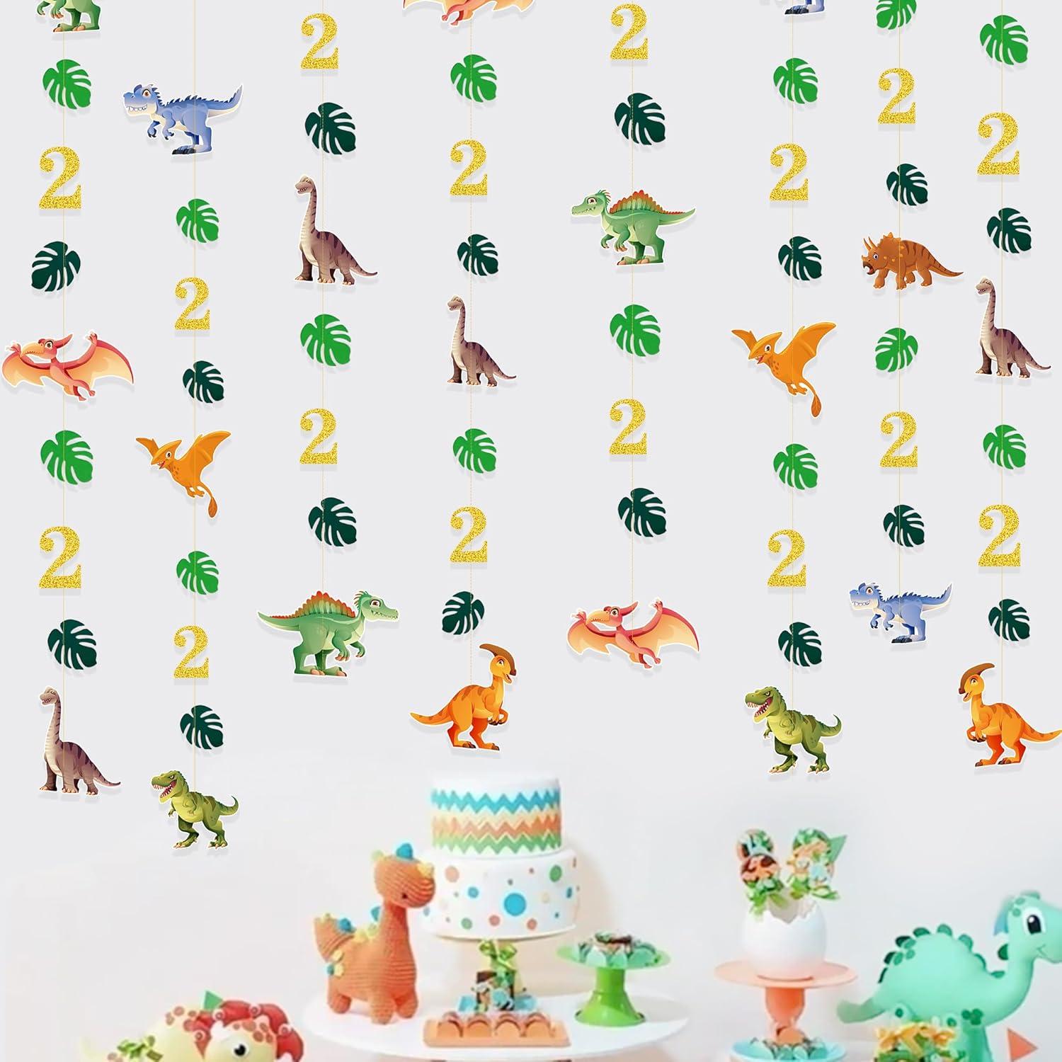 Decoraciones de Cumpleaños Dinosaurio 2 Años - Guirnalda Rex