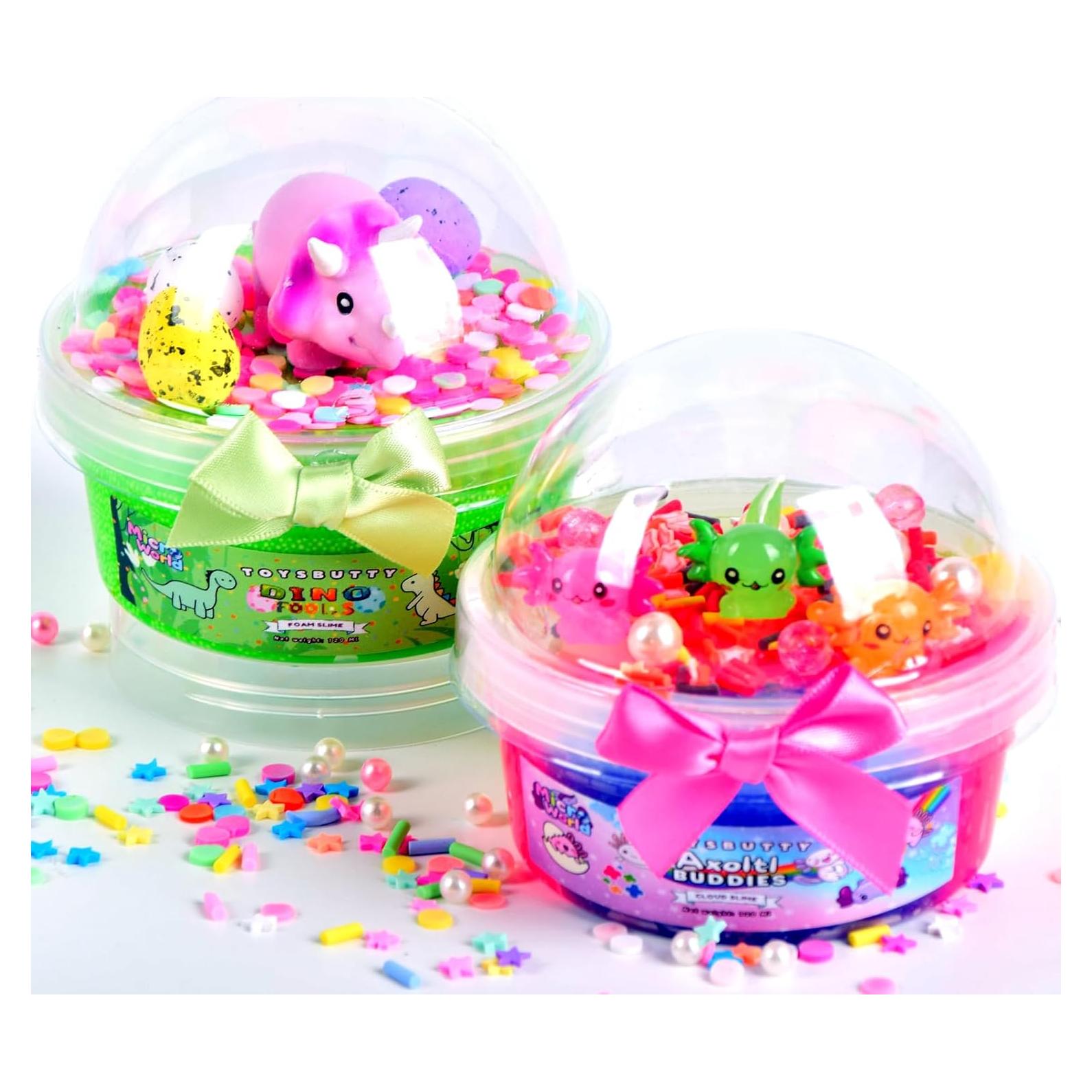 Kit de Slime FINOCLAY Axolotl y Dinosaurio 240ml