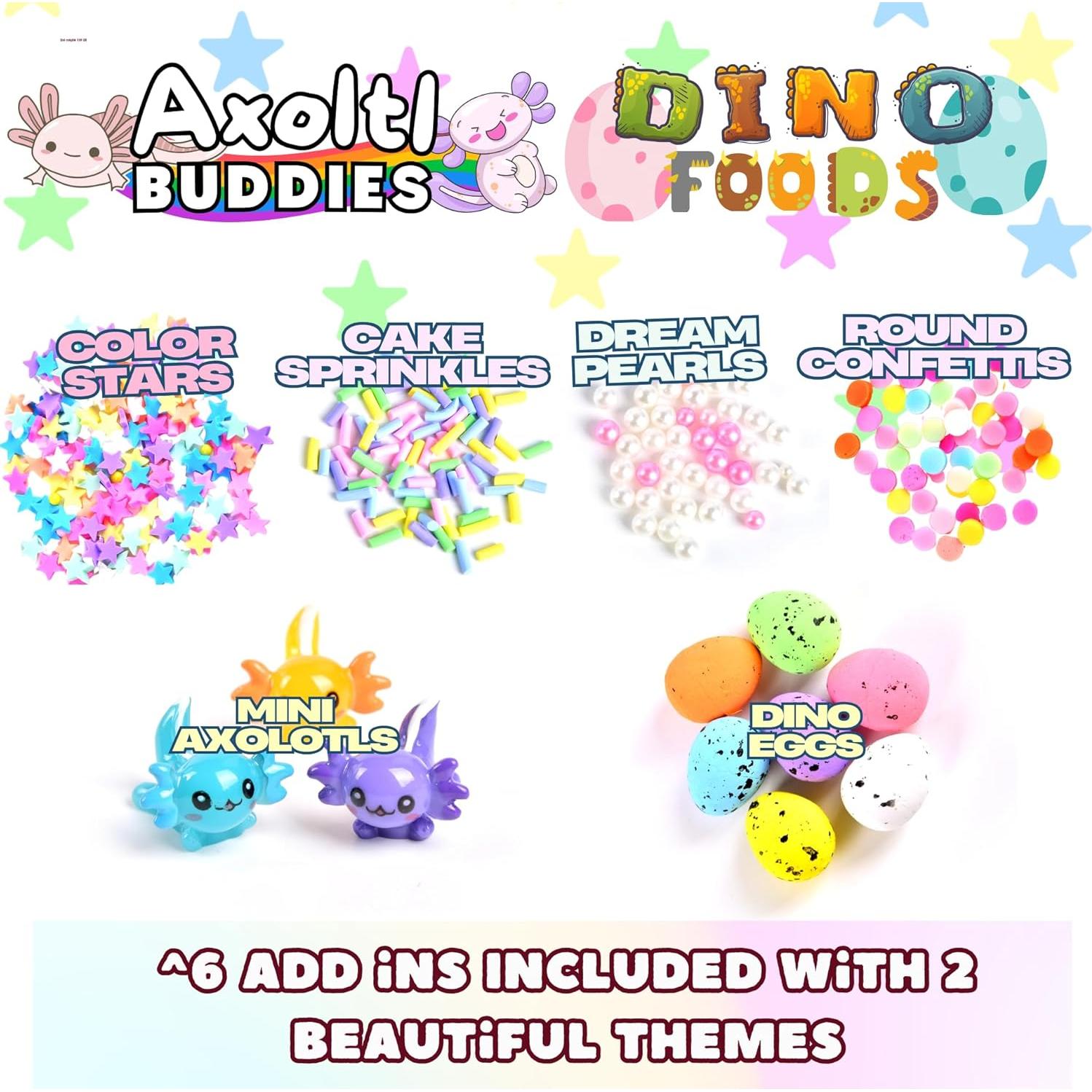 Kit de Slime FINOCLAY Axolotl y Dinosaurio 240ml