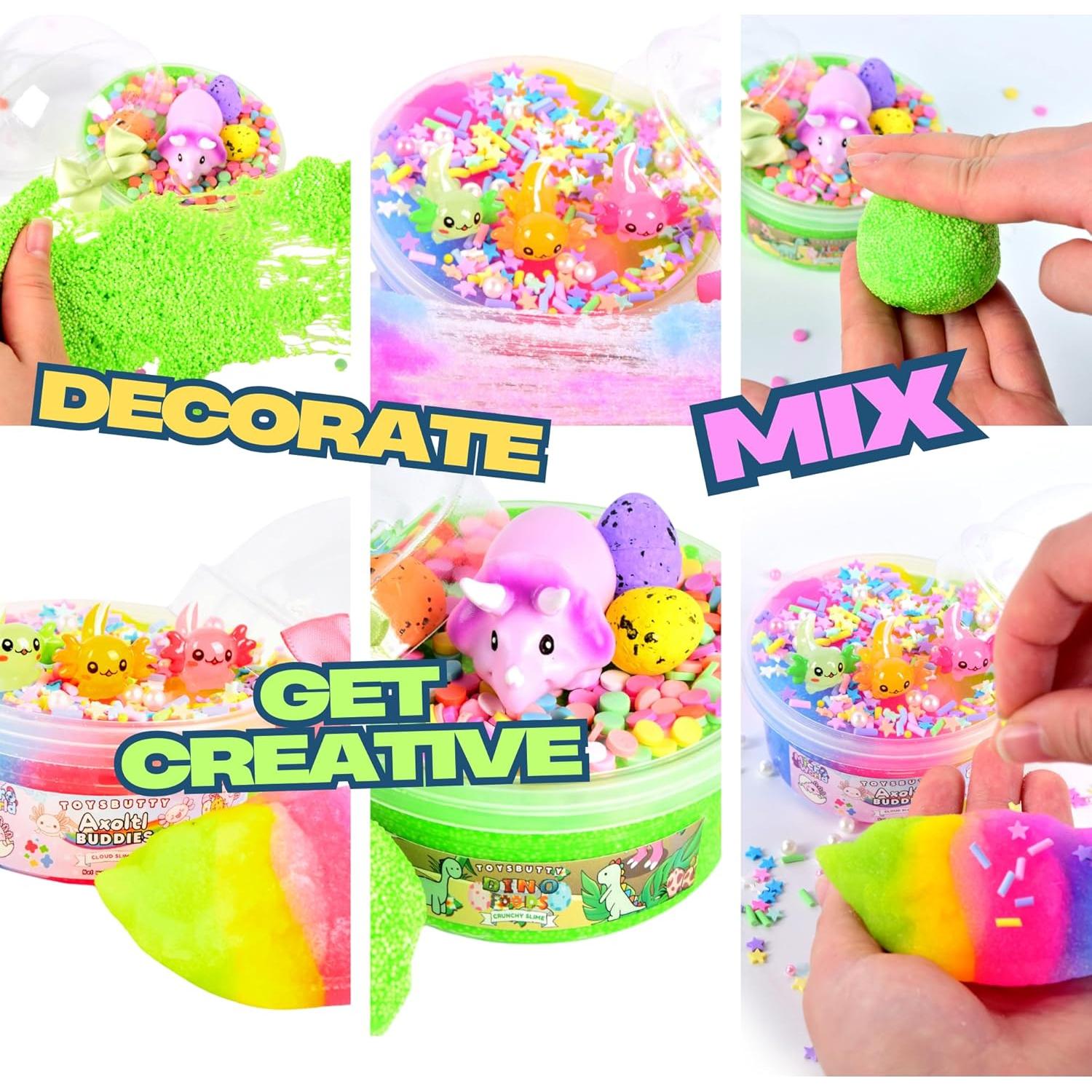 Kit de Slime FINOCLAY Axolotl y Dinosaurio 240ml