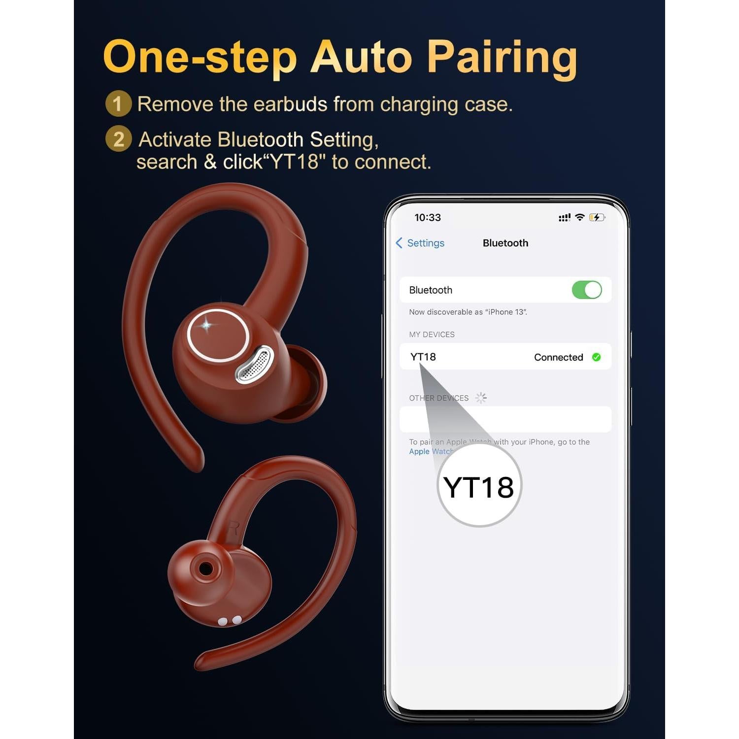 Auriculares Inalámbricos Jesebang YT18 Bluetooth 5.4, 40H, IP7
