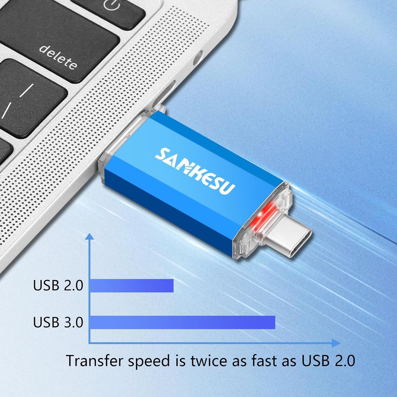 Unidad Flash USB 3.1 SANKESU 64GB Type C y A Doble