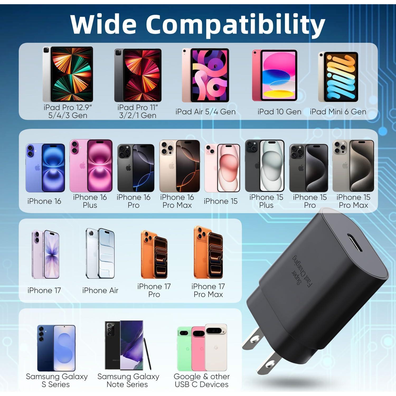 Cargador USB Tipo C 30W Eaxxfly para iPhone y Samsung