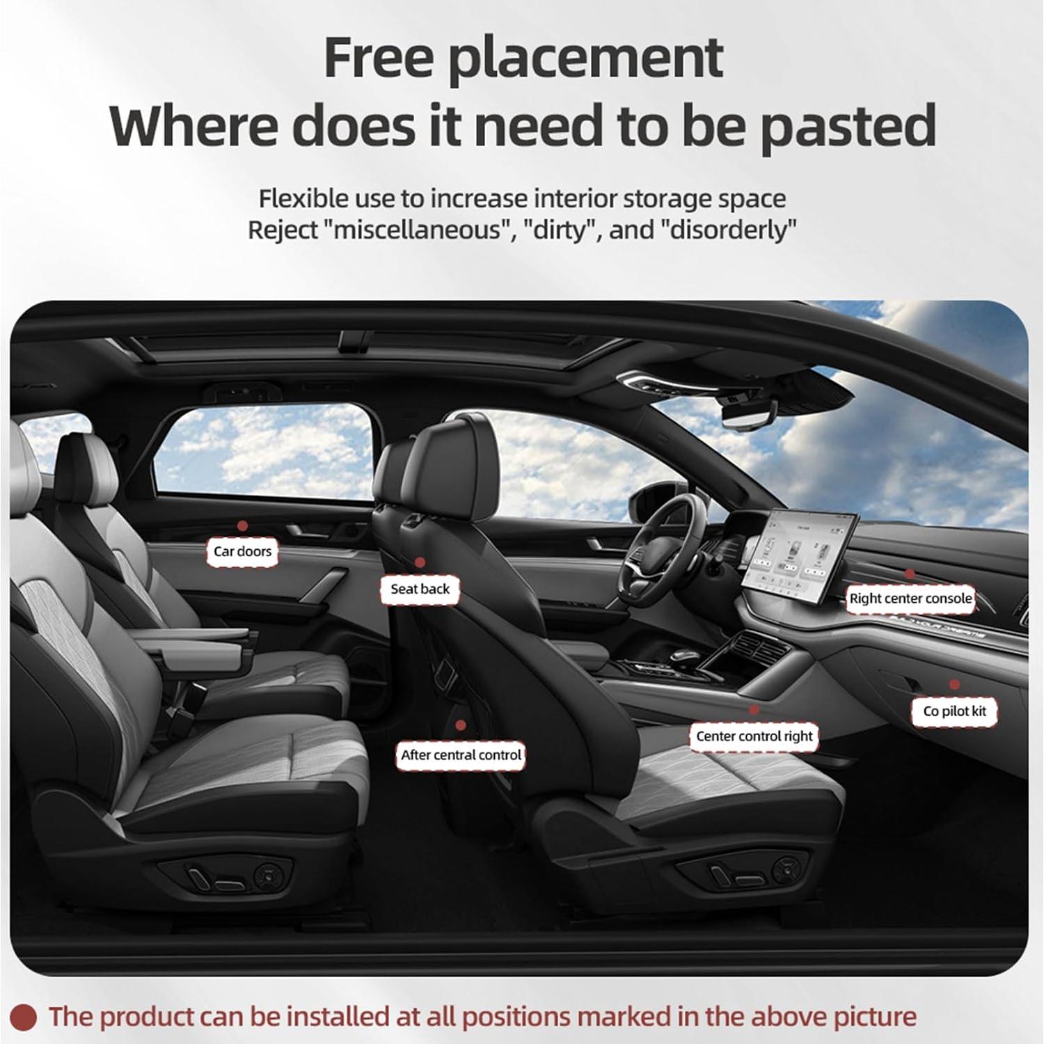 Organizador de Auto SADYFON 2 PCS Cuero Negro Almacenamiento