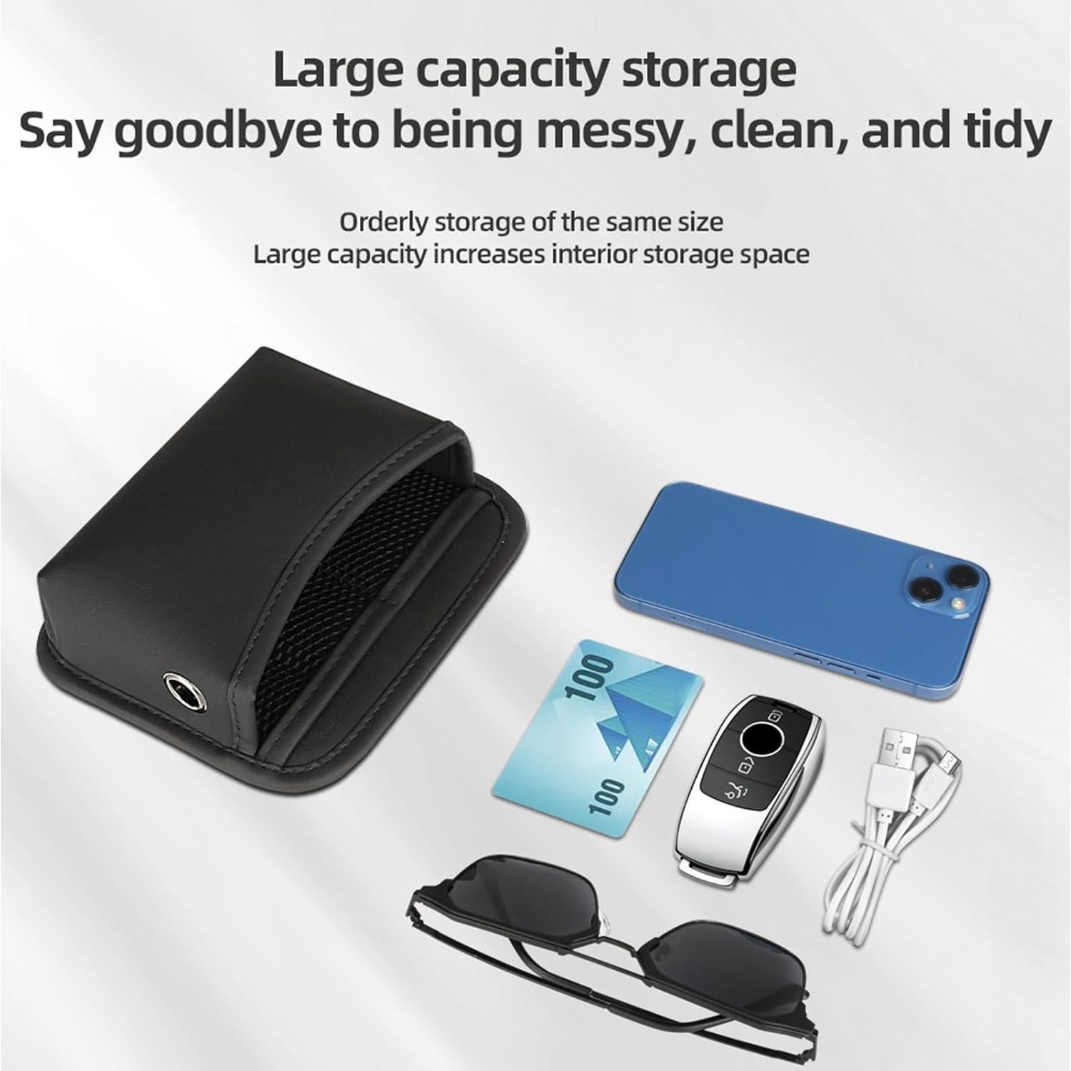 Organizador de Auto SADYFON 2 PCS Cuero Negro Almacenamiento