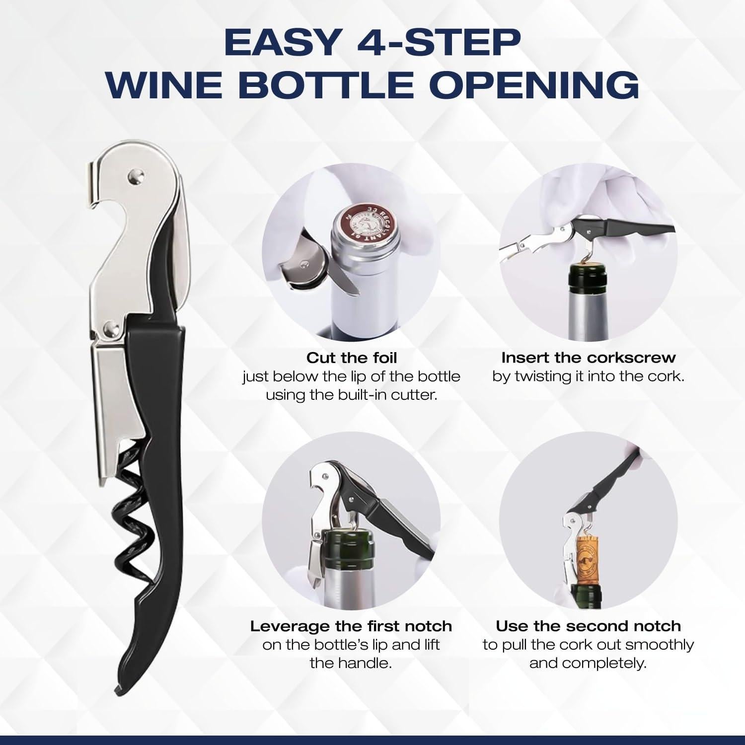 Abridor de Tarros 5 en 1 BigLeef con Sacacorchos y Alfombrillas Antideslizantes - Azul