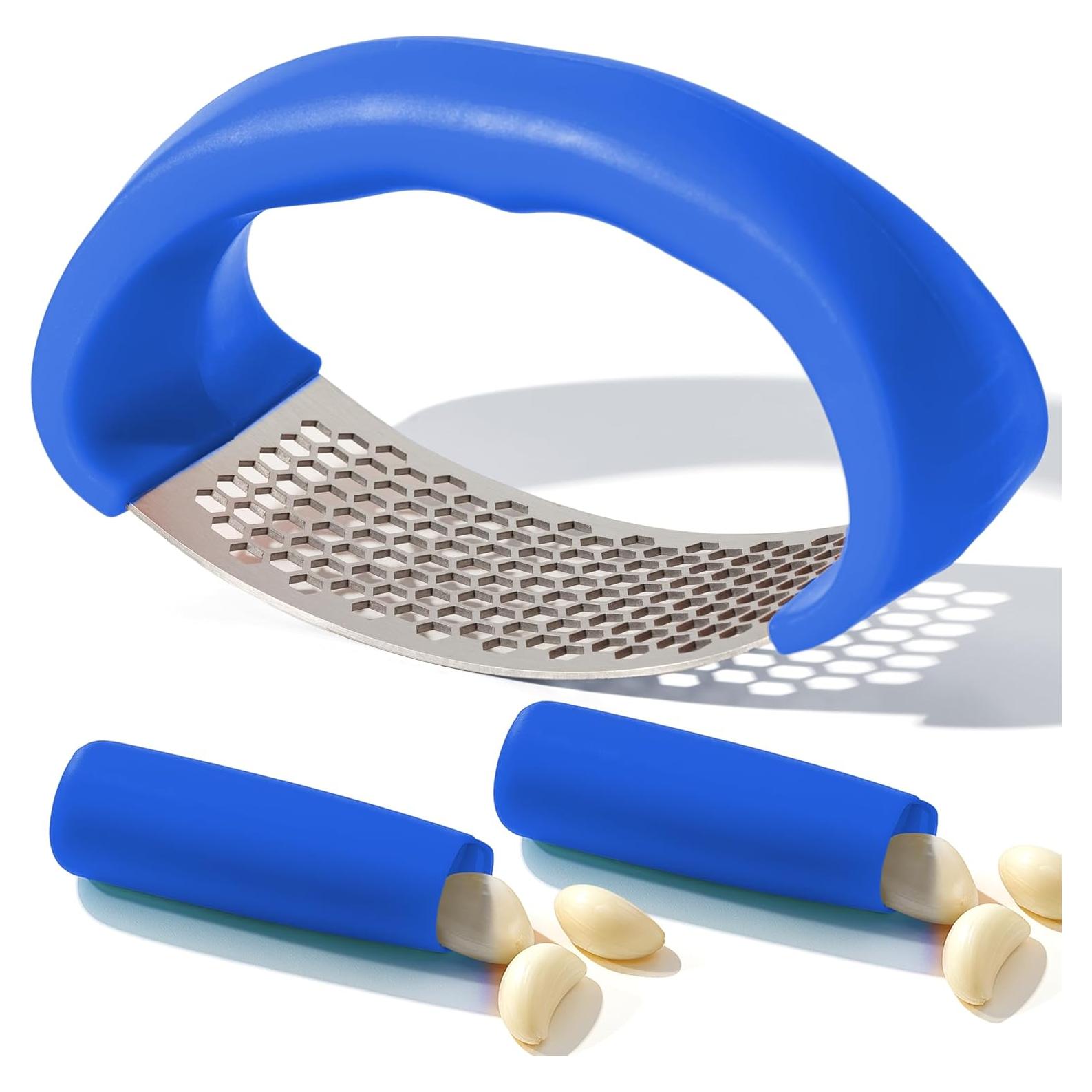 Prensa de Ajo Acero Inoxidable Li&Zhao con Pelador Azul