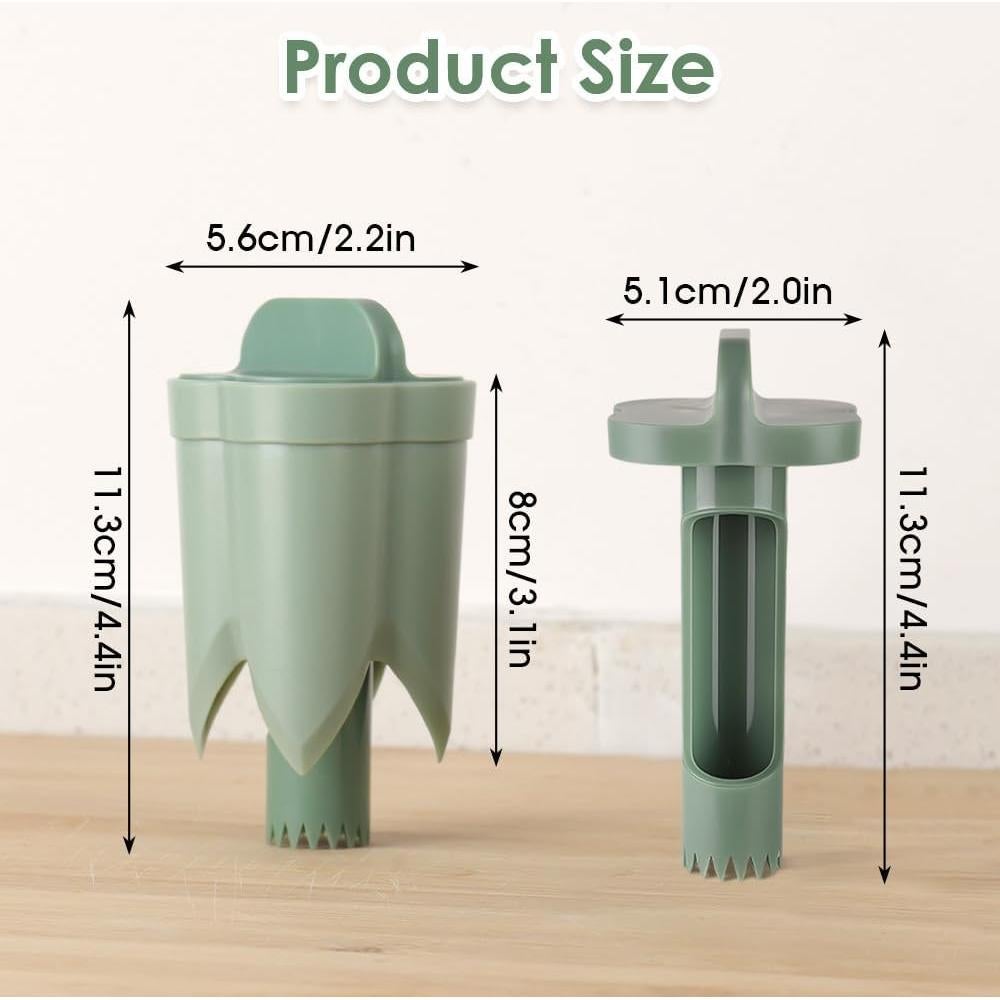 2 in 1 Pepper Seed Corer Remover, Fruit Pepper Corer, Bell Peppers Corers, Quick Cut, Fruit and Vegetable Seed Remover, Kitchen Vegetable, Zucchini Tomato (Green 1PCS)