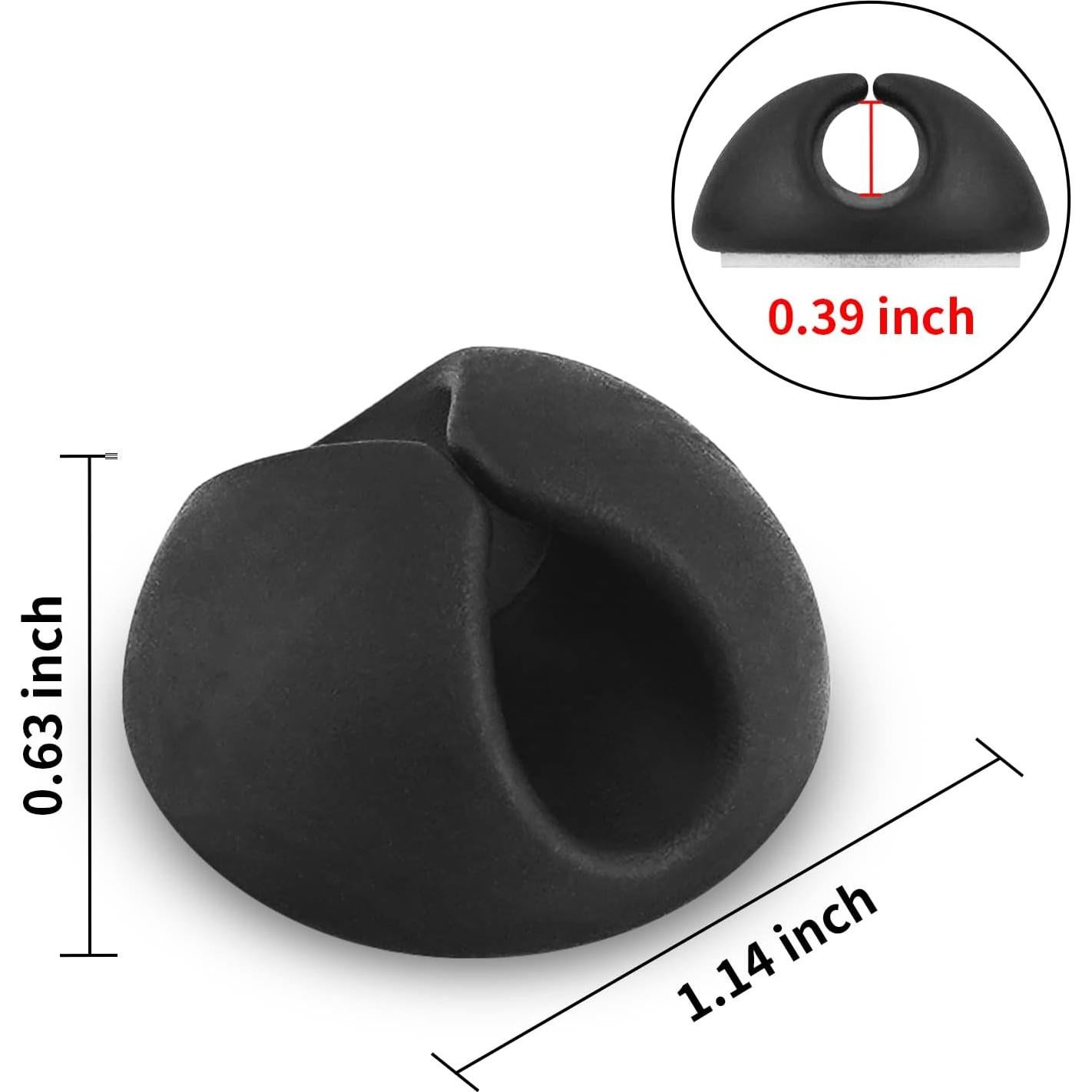 Clips de Cable Adhesivos Tifanso 6PCS Negro Organizador