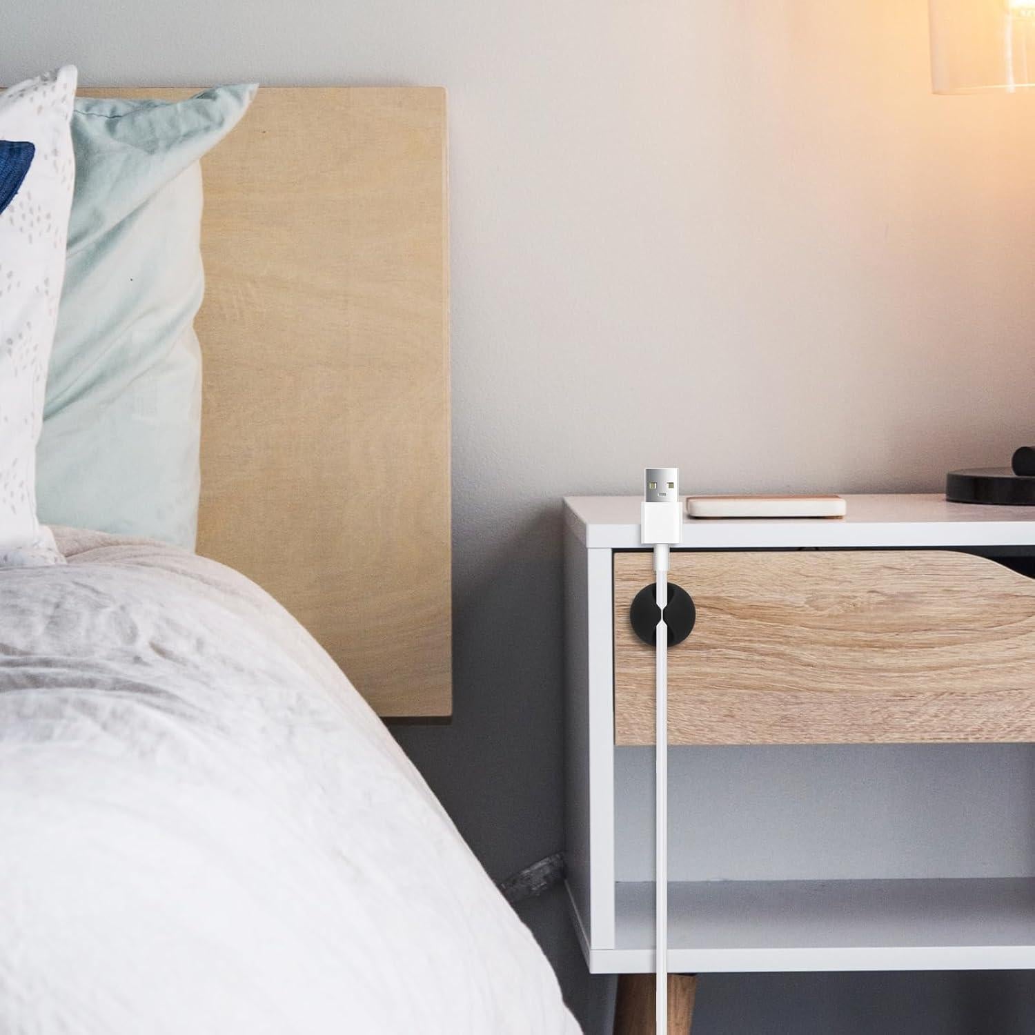 Clips de Cable Adhesivos Tifanso 6PCS Negro Organizador