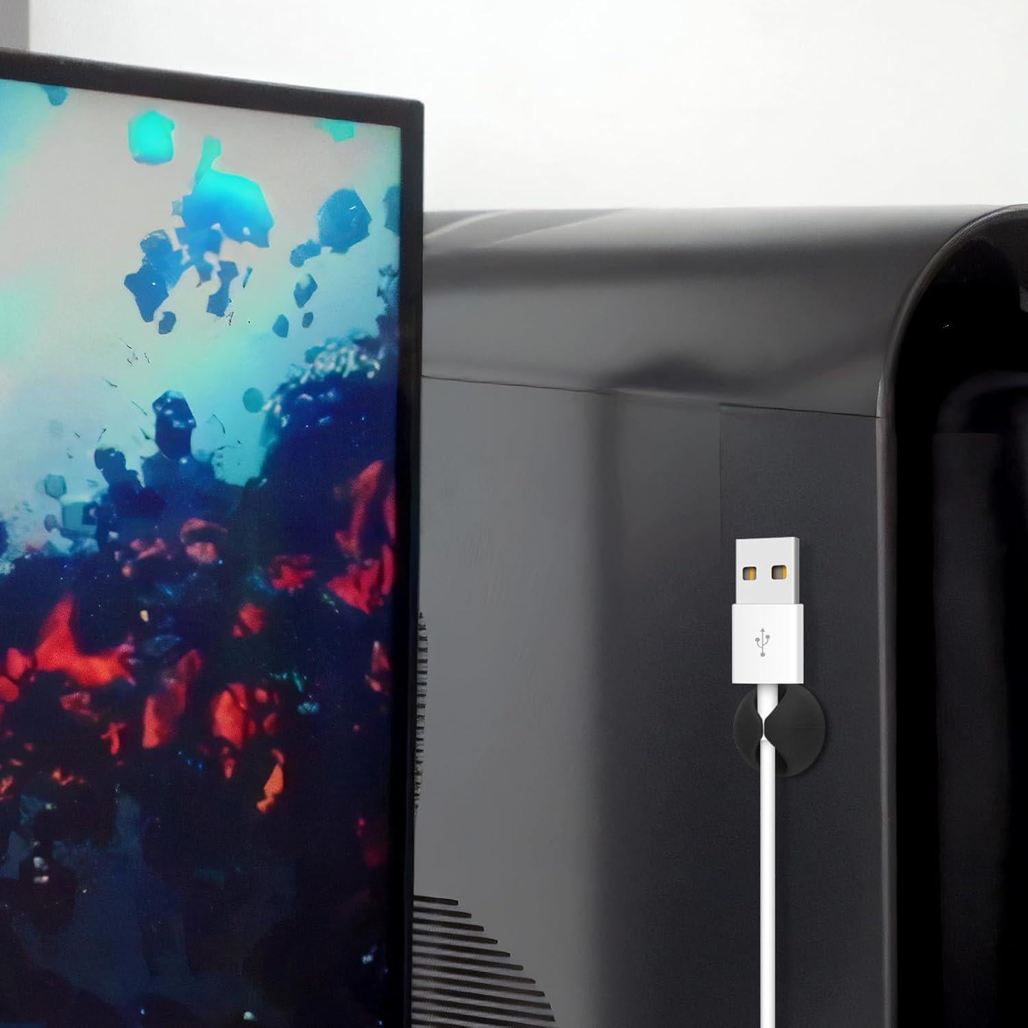 Clips de Cable Adhesivos Tifanso 6PCS Negro Organizador