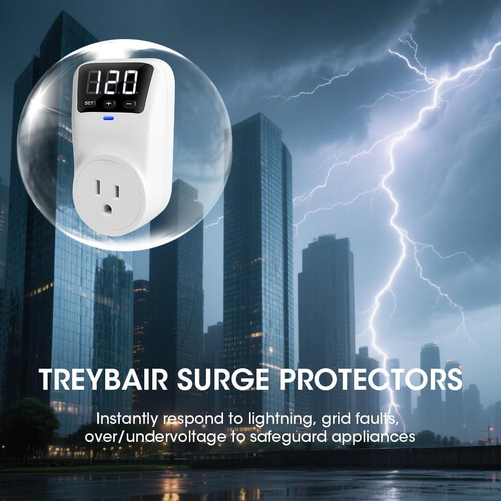 Estabilizador de Voltaje Treybair 2 Pack con Protección 80-140V