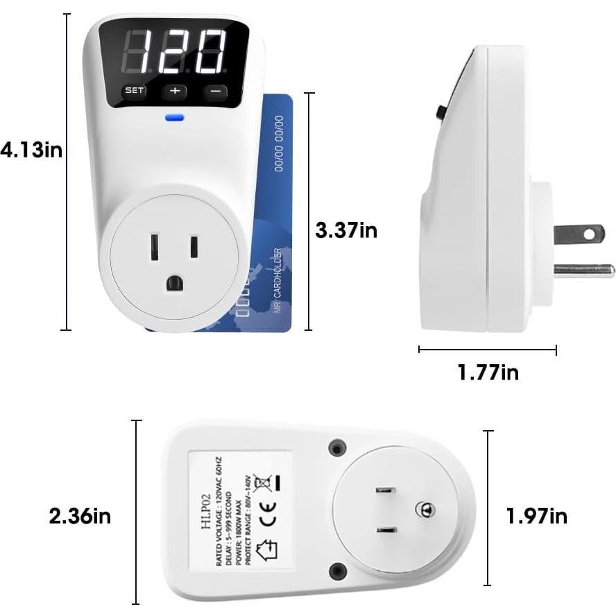 Estabilizador de Voltaje Treybair 2 Pack con Protección 80-140V