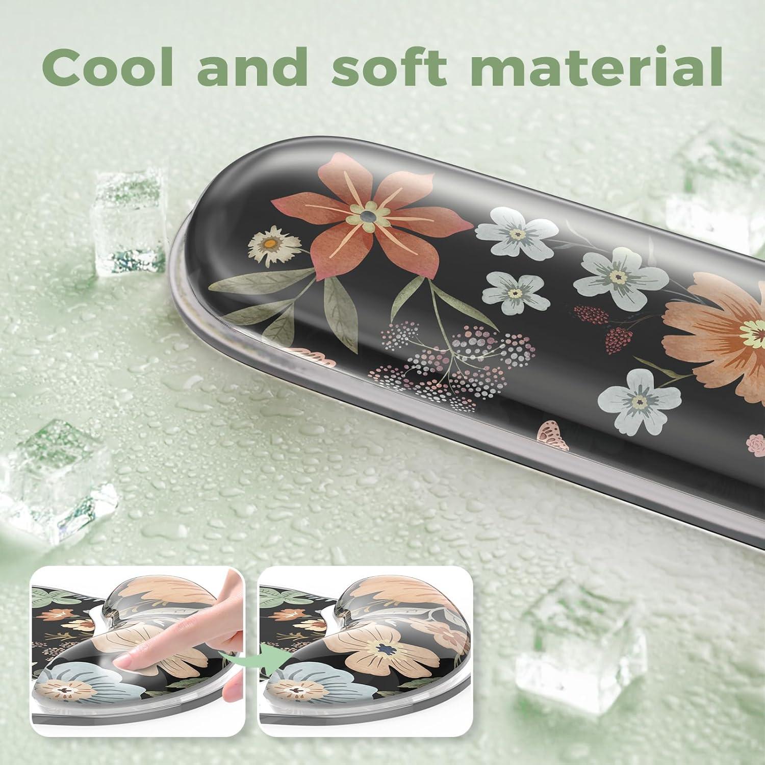 Reposamuñecas de Silicona iCasso Negro Ergonómico 43.69x8.38cm