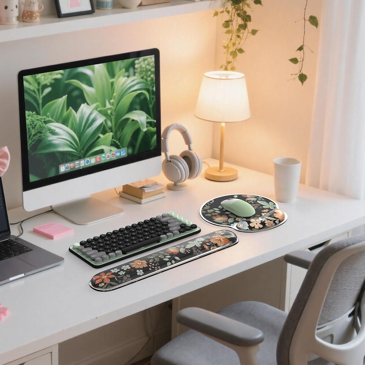 Reposamuñecas de Silicona iCasso Negro Ergonómico 43.69x8.38cm